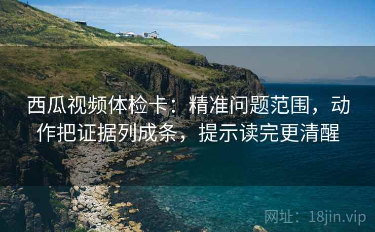 西瓜视频体检卡：精准问题范围，动作把证据列成条，提示读完更清醒