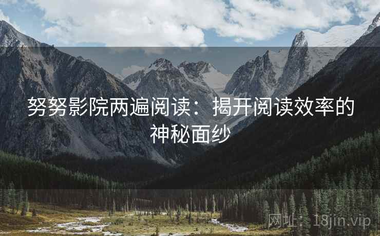努努影院两遍阅读：揭开阅读效率的神秘面纱